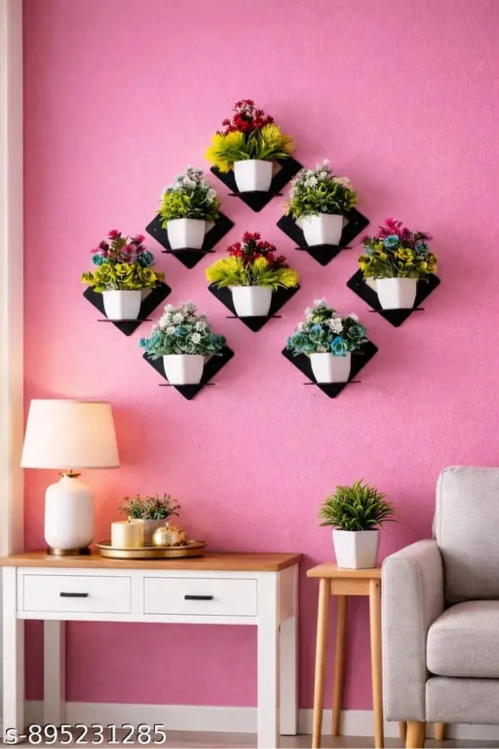 diamond shape wall shelf for living room décor
