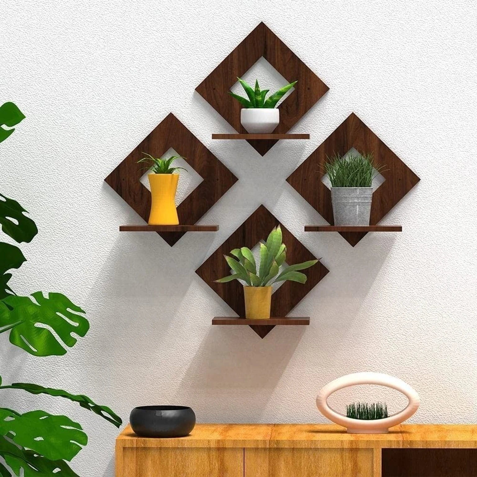 Modern Wooden Floating Wall Shelves for Living Room Decoration