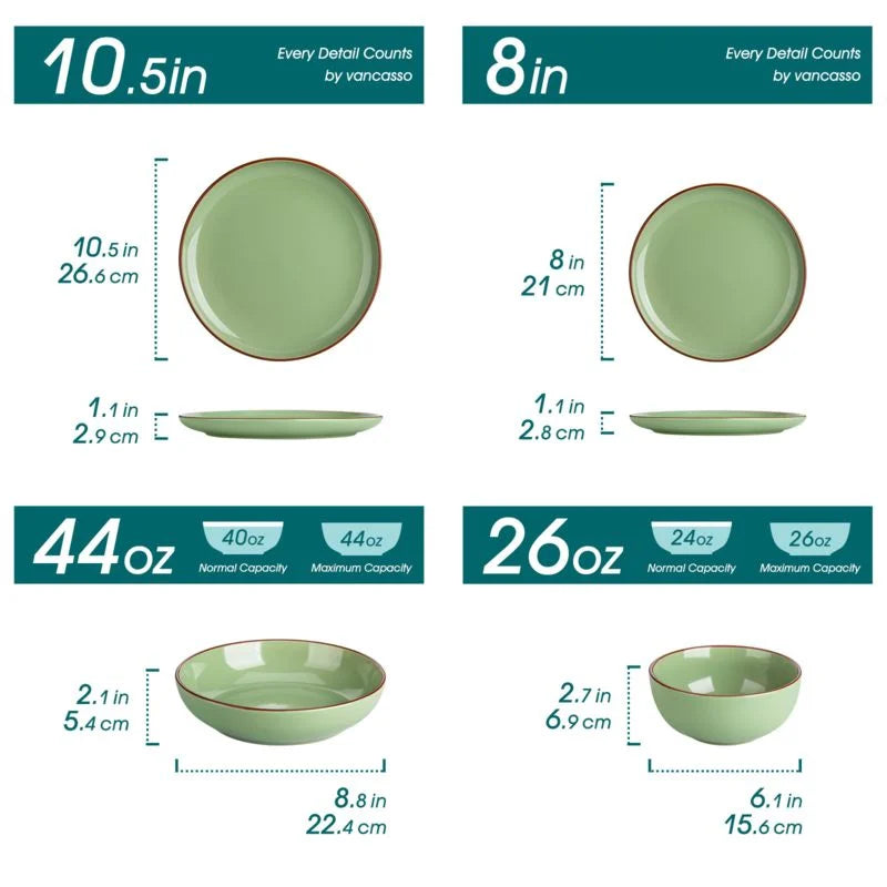 Modern Luxury Green Ceramic Dinnerware Set for Stylish Dining Table Decoration