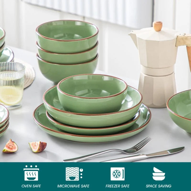 stoneware ceramic plates and bowls set