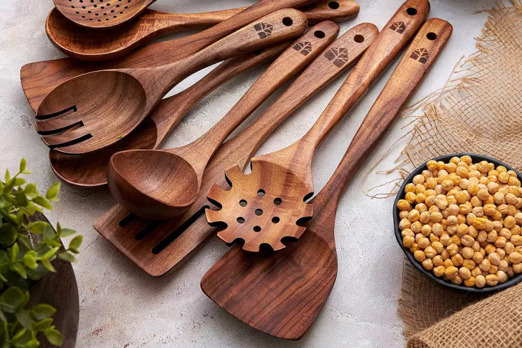 Premium Wooden Kitchen Utensil Set for Modern Cooking and Kitchen Decoration