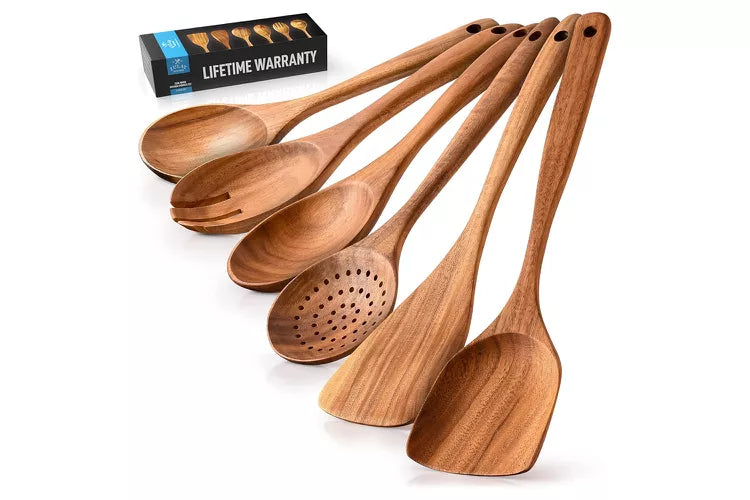 premium wooden cooking utensil set